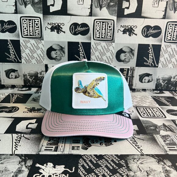 Authentic Goorin Bros Allablur Sea Turtle "Wavy" Pink Green Hat (NWT) - Picture 1 of 3